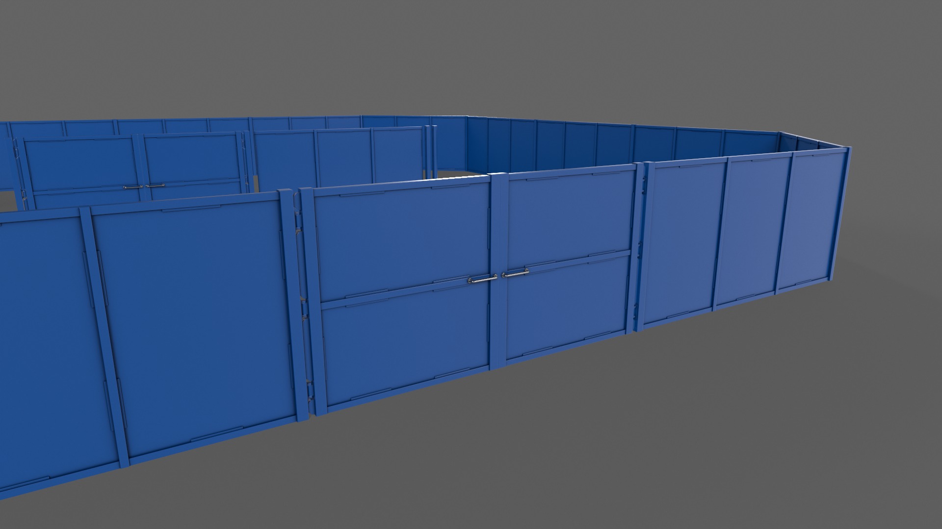 PBR Gate and Fence 3 Low-poly 3D model_9