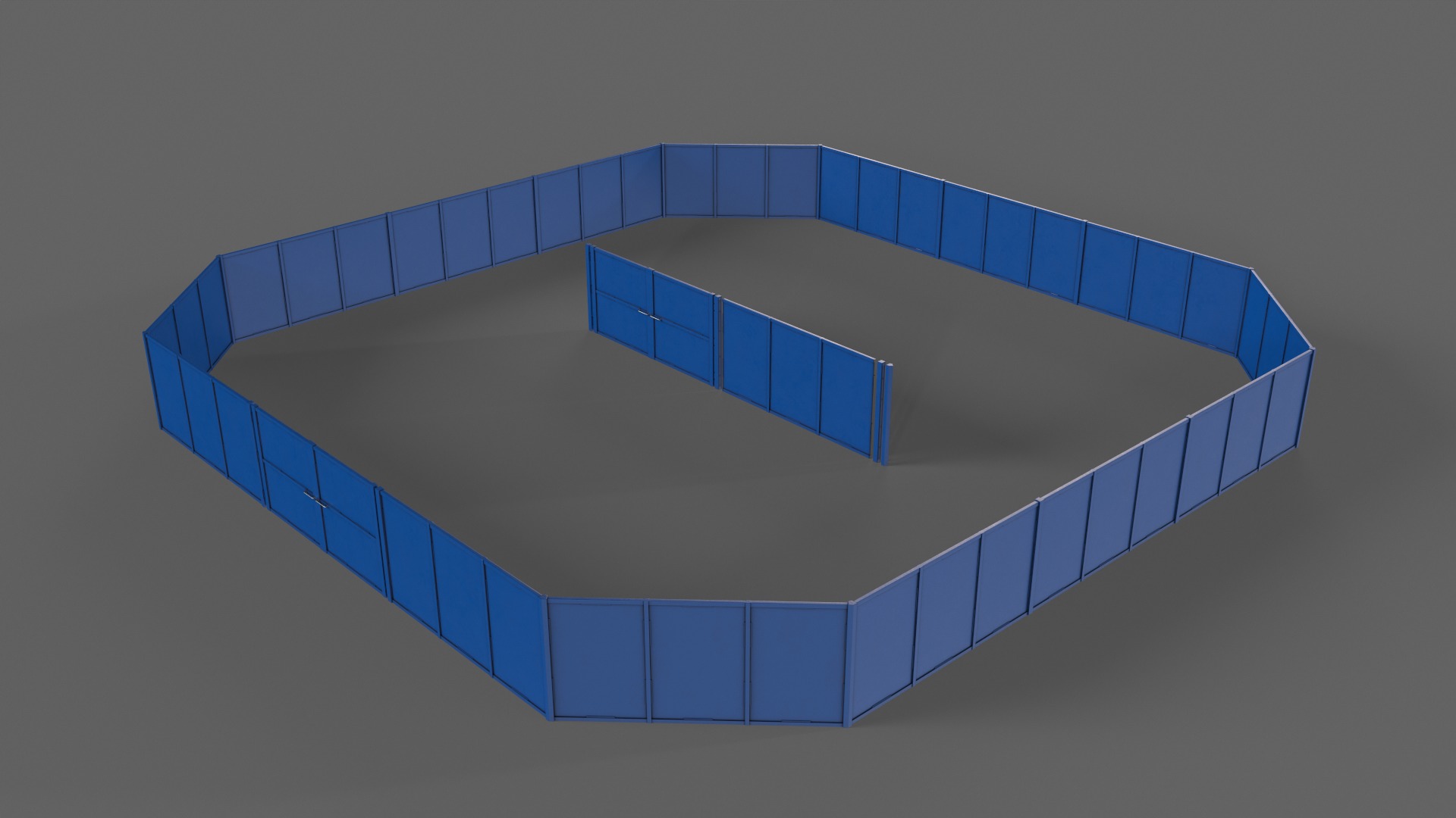 PBR Gate and Fence 3 Low-poly 3D model_7