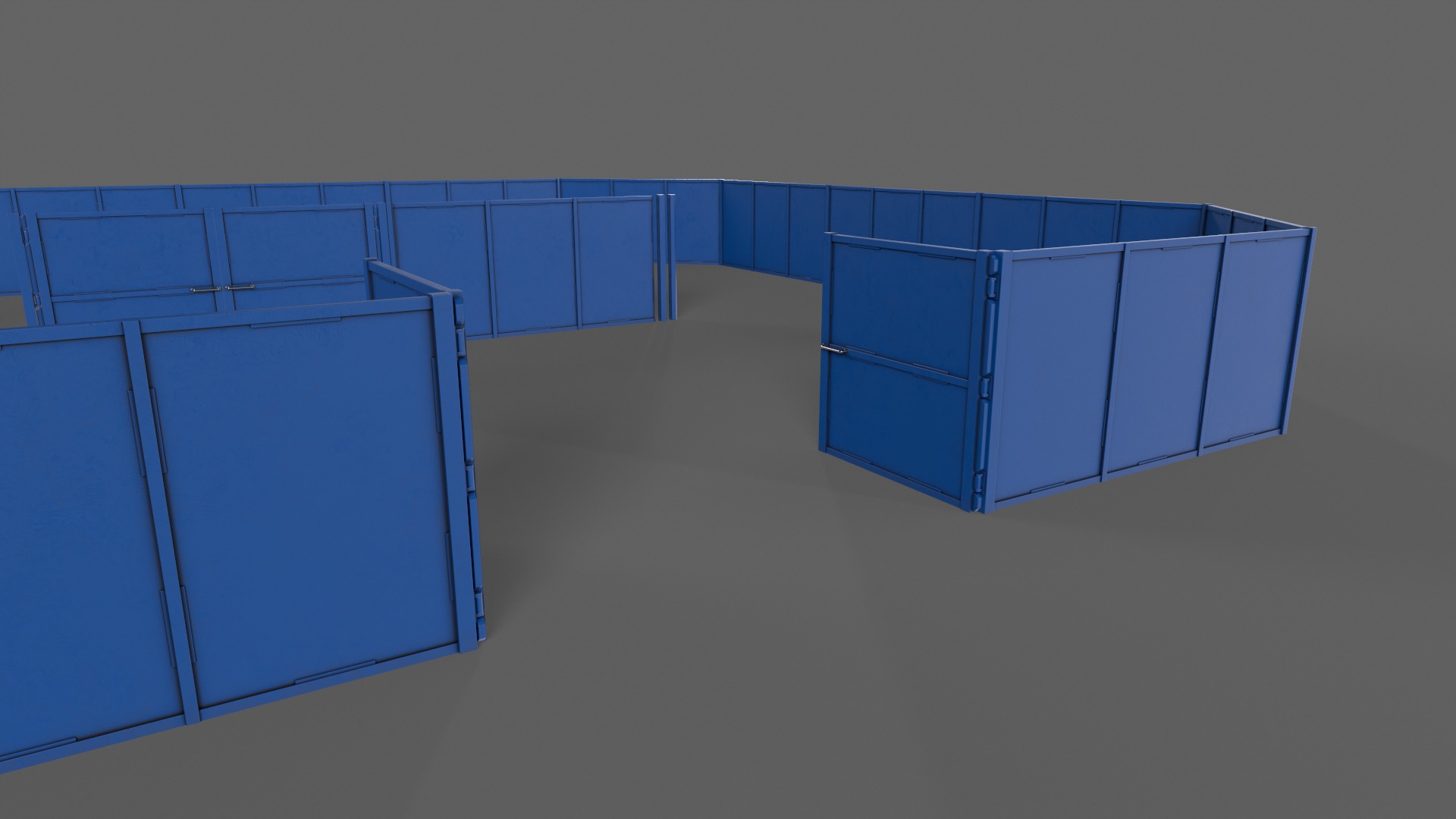 PBR Gate and Fence 3 Low-poly 3D model_11