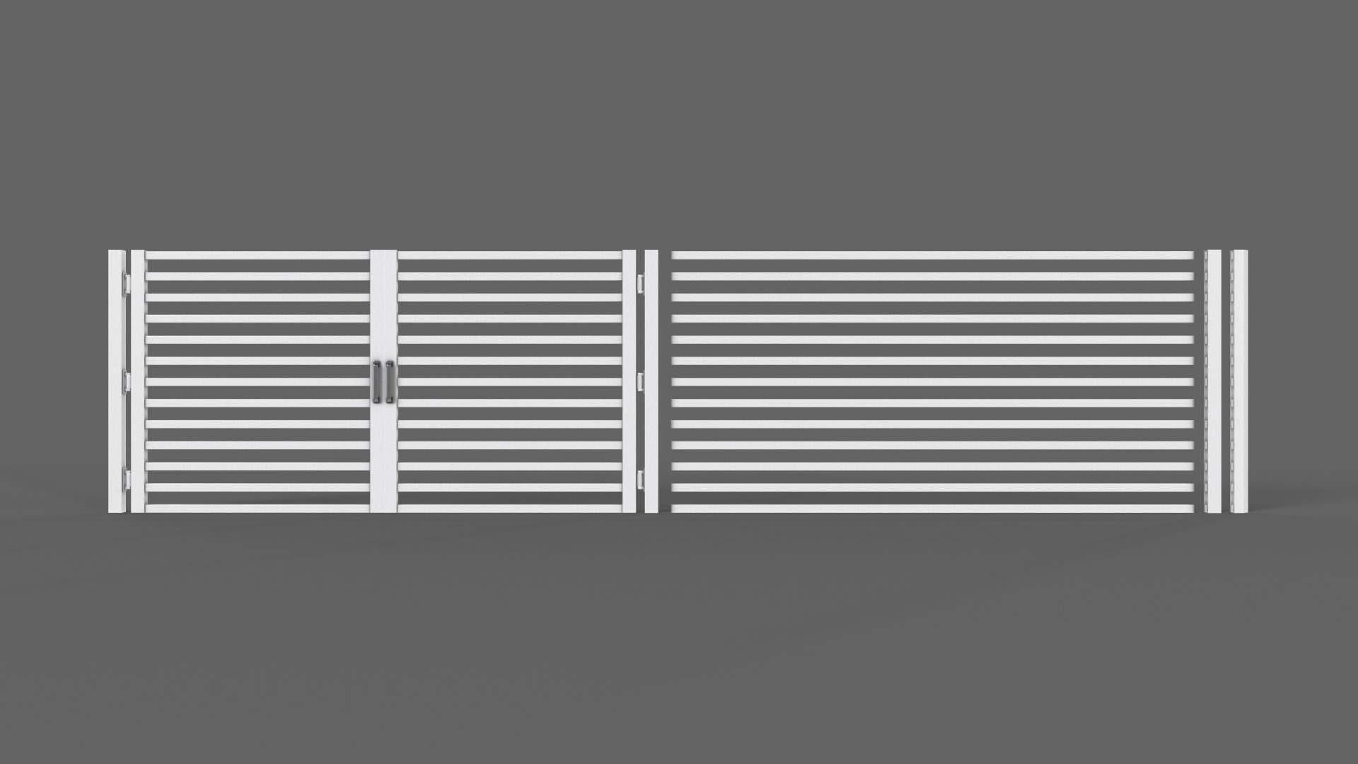 PBR Gate and Fence 4 Low-poly 3D model_12