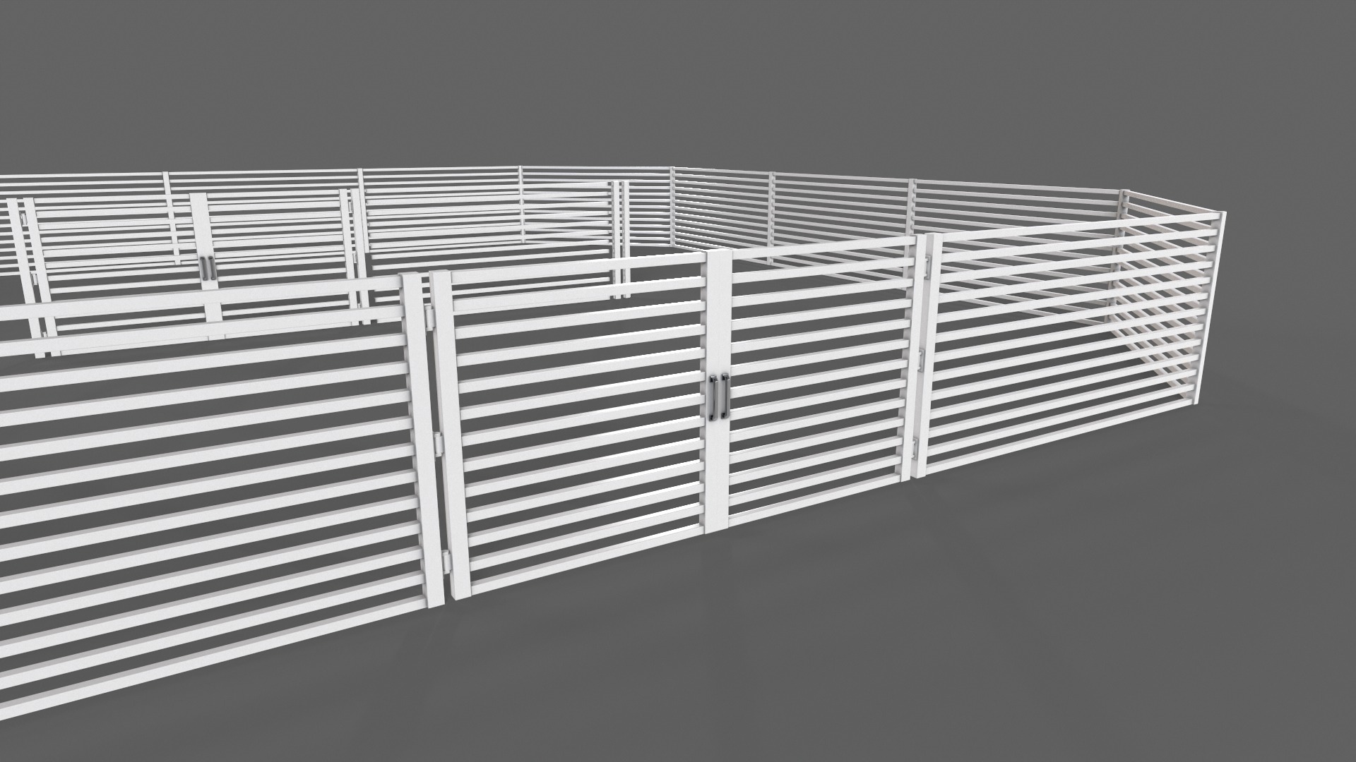 PBR Gate and Fence 4 Low-poly 3D model_9
