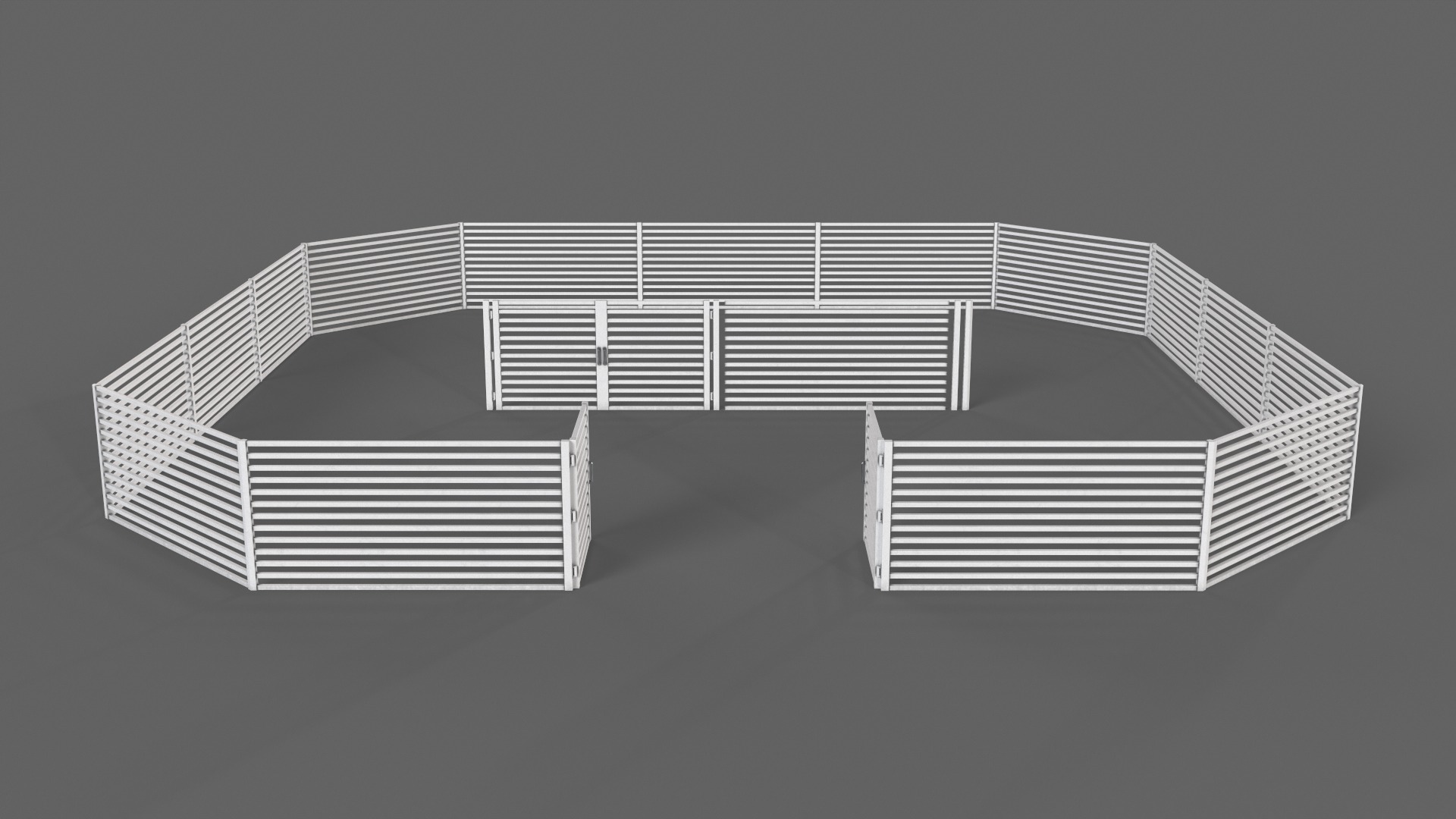 PBR Gate and Fence 4 Low-poly 3D model_5