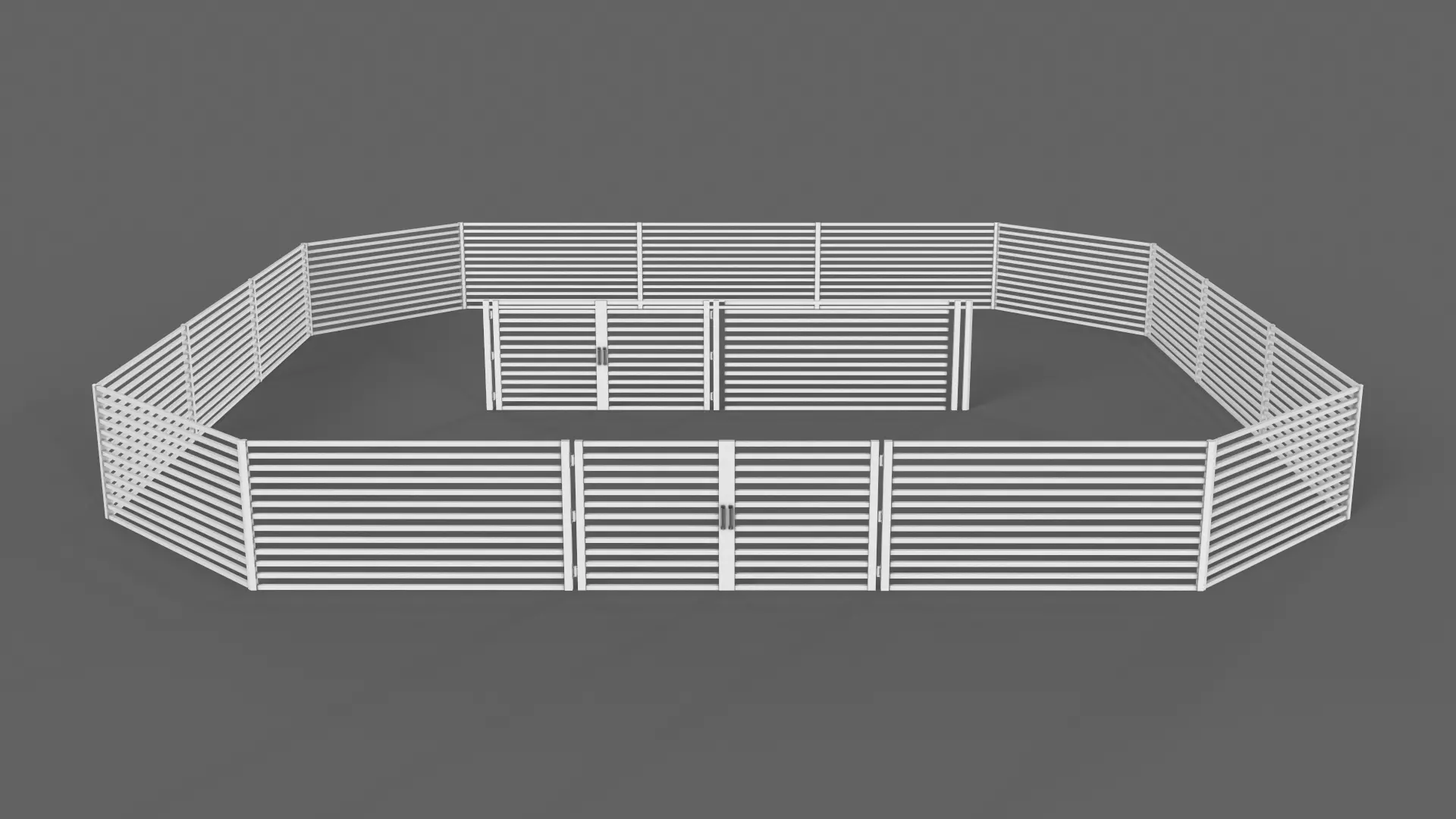 PBR Gate and Fence 4 Low-poly 3D model_0