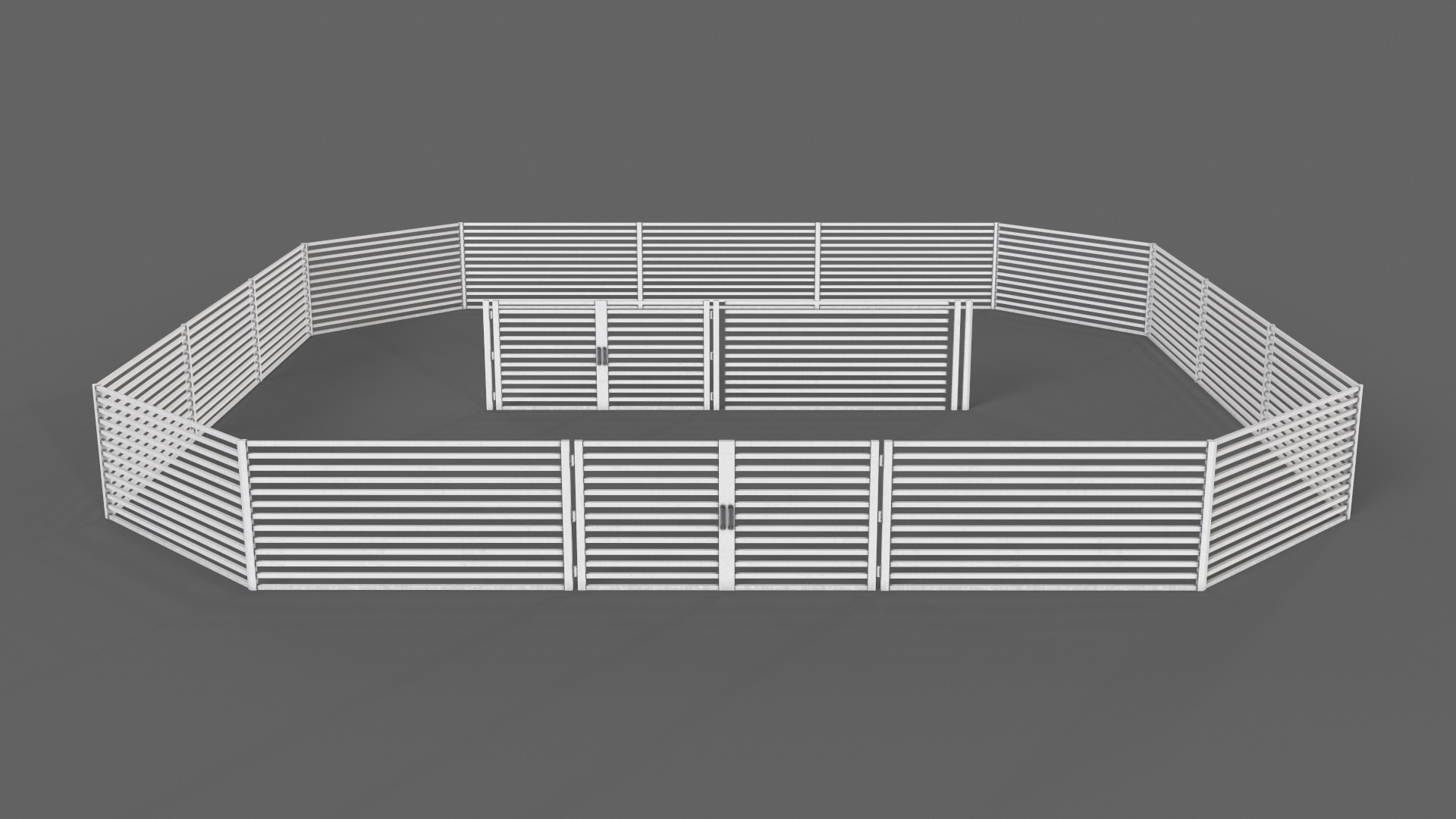 PBR Gate and Fence 4 Low-poly 3D model_4