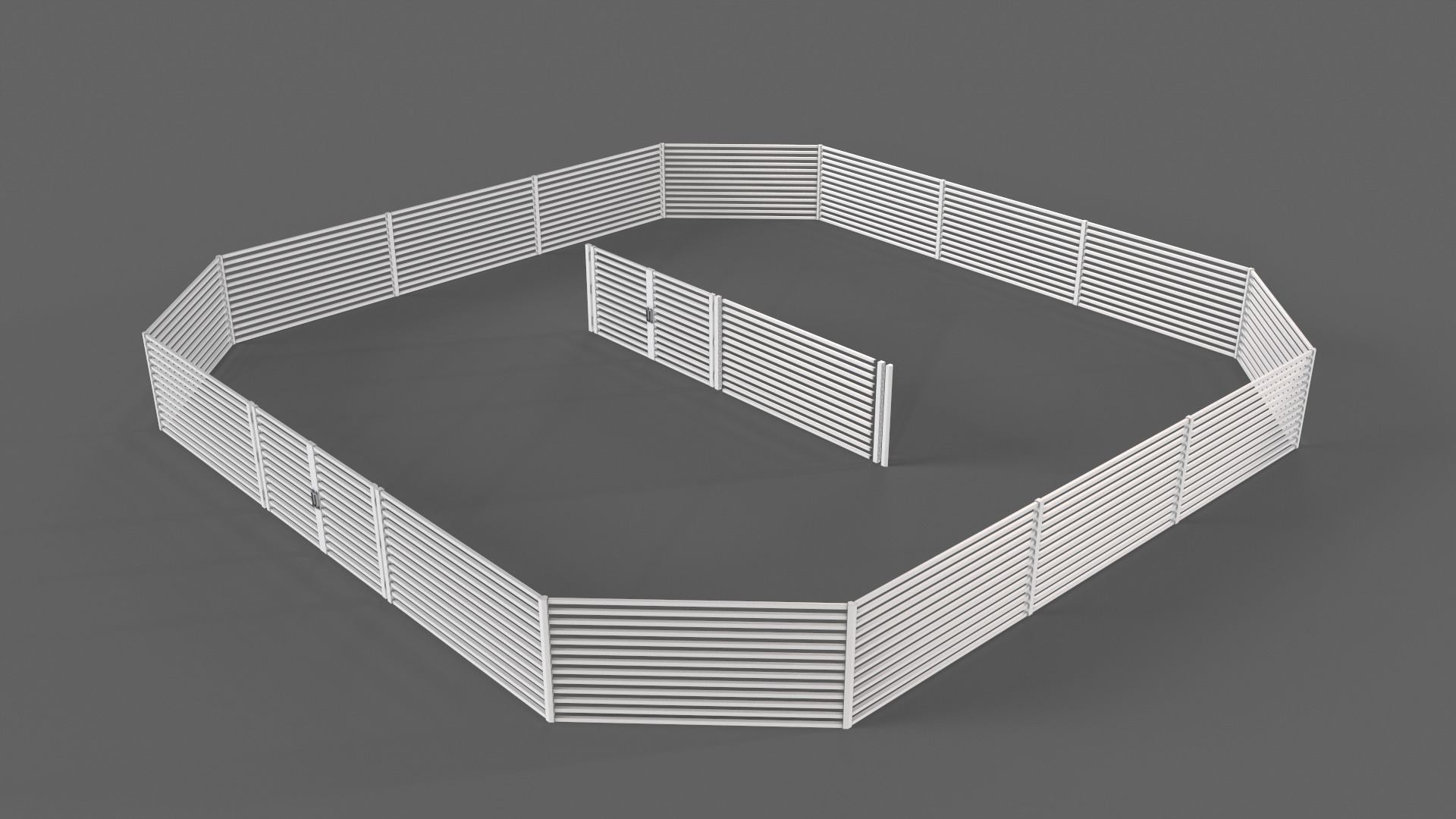 PBR Gate and Fence 4 Low-poly 3D model_6