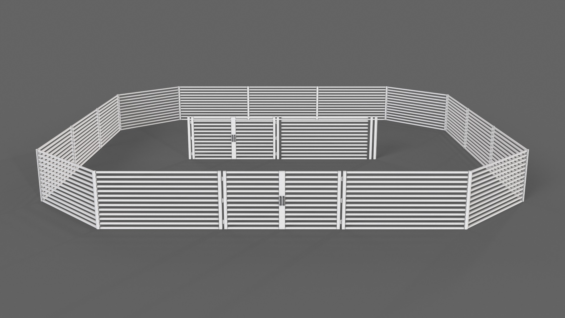 PBR Gate and Fence 4 Low-poly 3D model_3