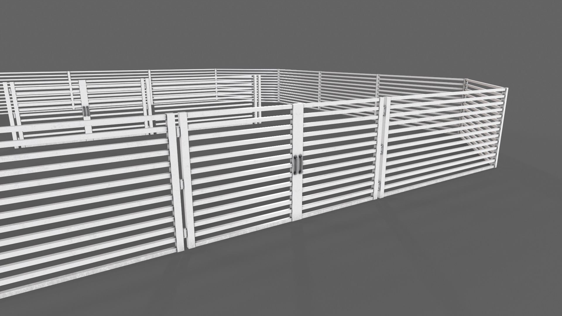 PBR Gate and Fence 4 Low-poly 3D model_10
