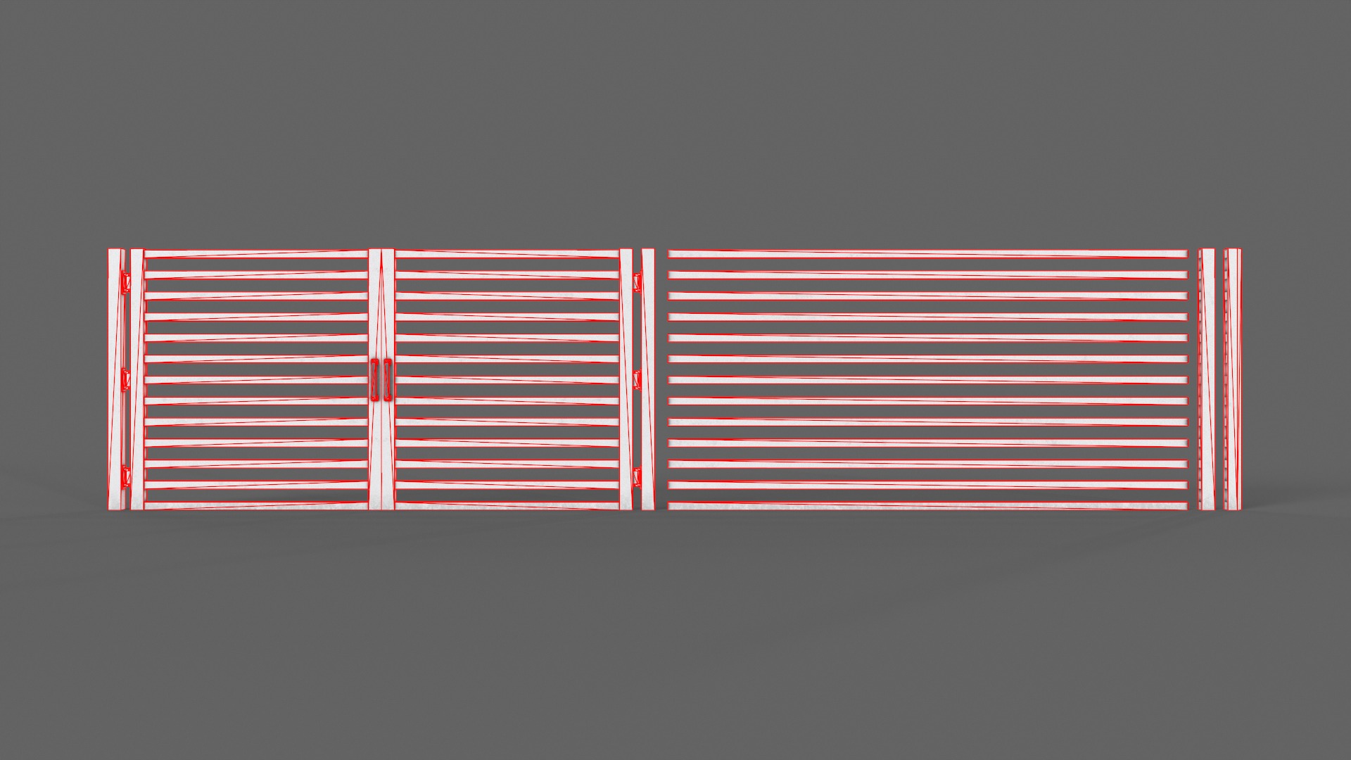 PBR Gate and Fence 4 Low-poly 3D model_14