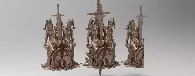 Lady of the lake book statue 3 designs