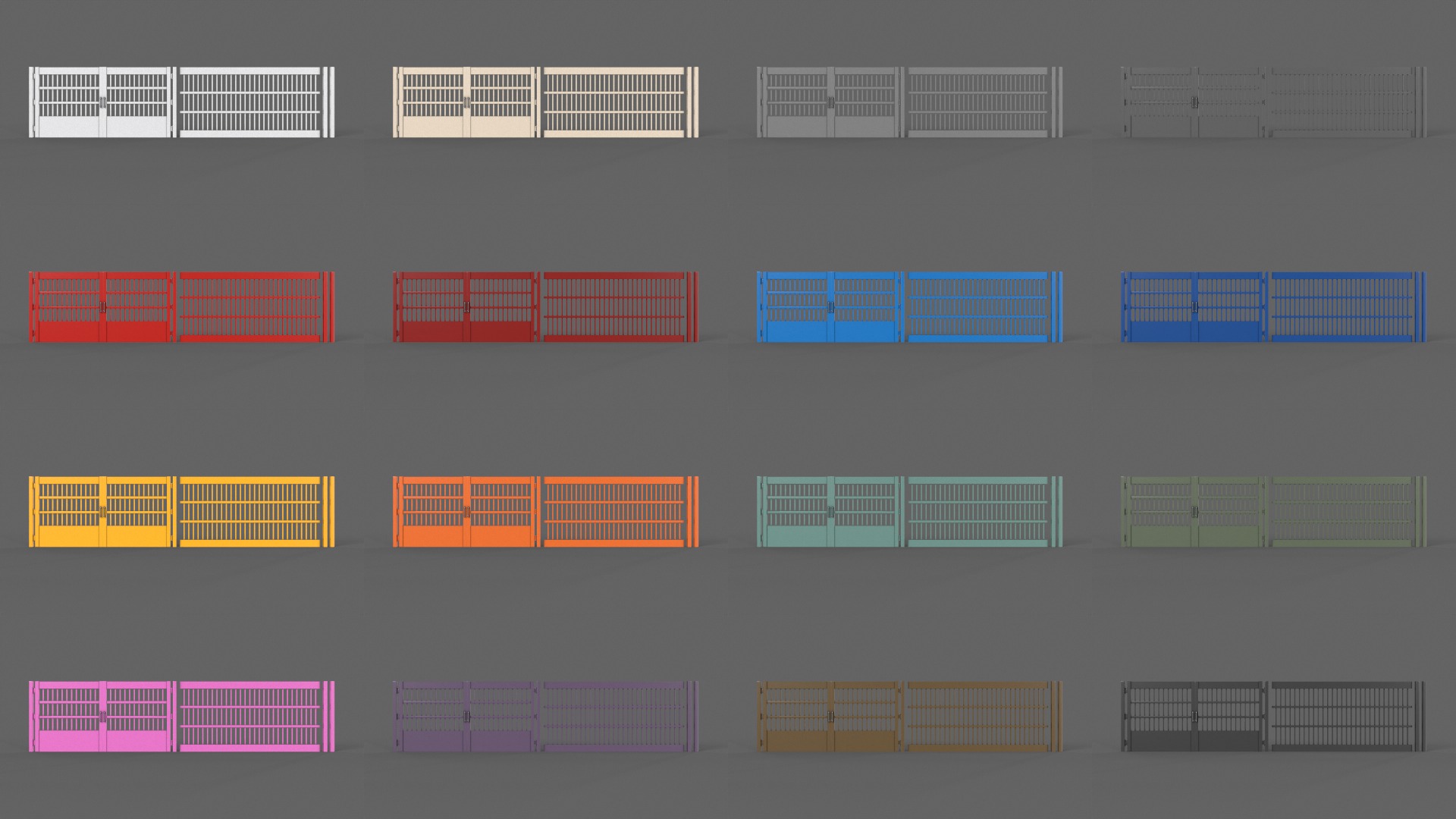 PBR Gate and Fence 5 Low-poly 3D model_2