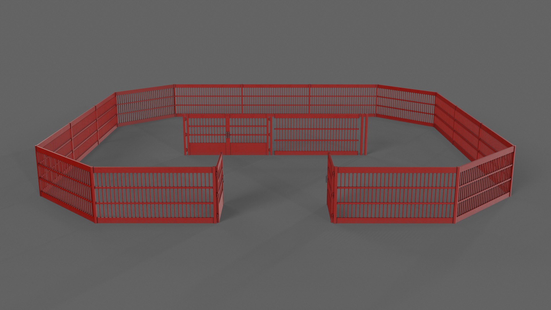 PBR Gate and Fence 5 Low-poly 3D model_5