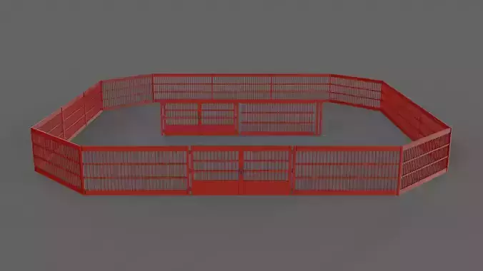 PBR Gate and Fence 5 Low-poly 3D model