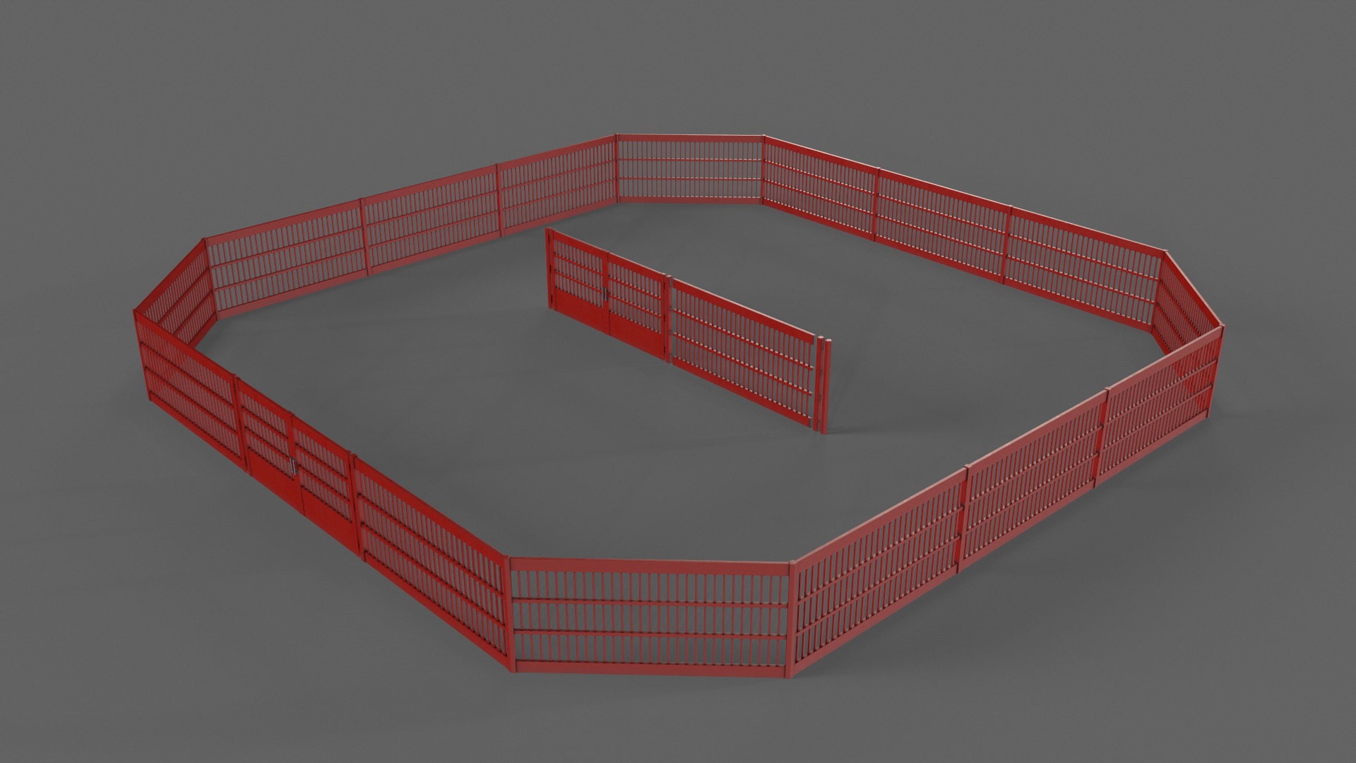 PBR Gate and Fence 5 Low-poly 3D model_7