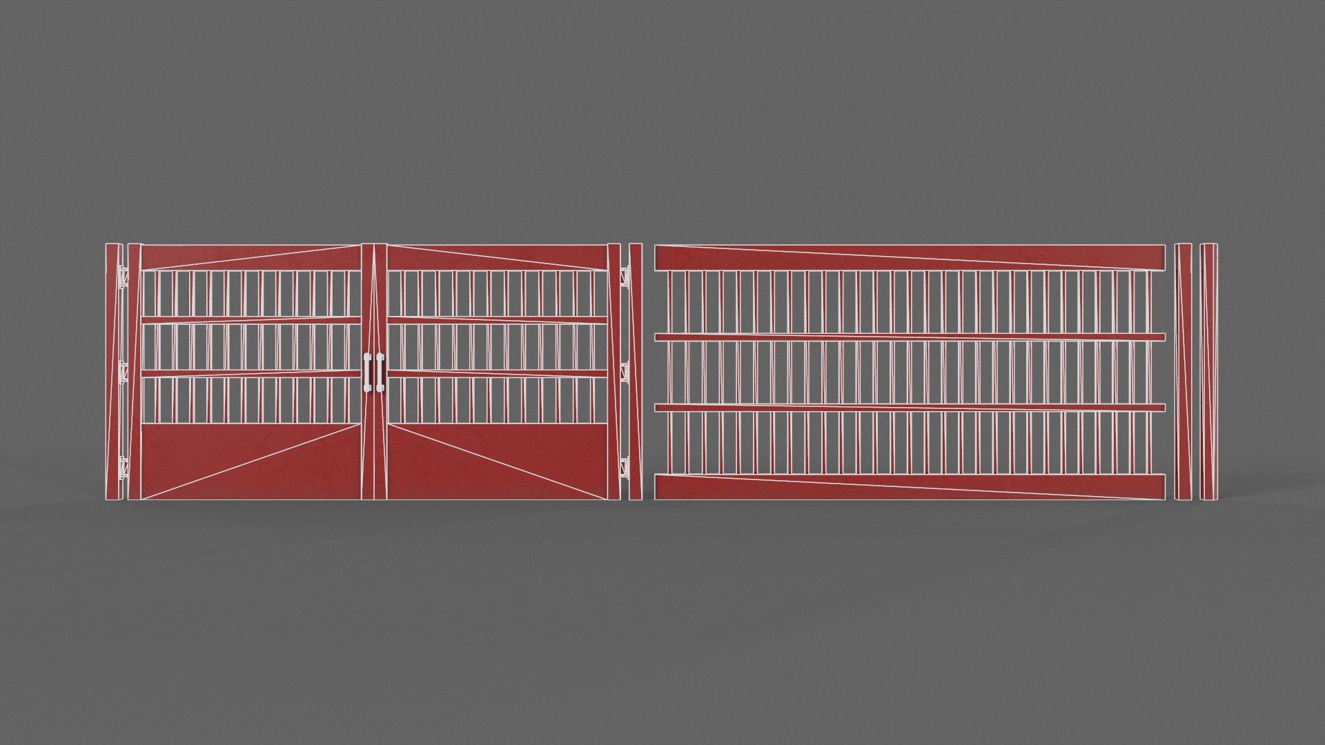 PBR Gate and Fence 5 Low-poly 3D model_14