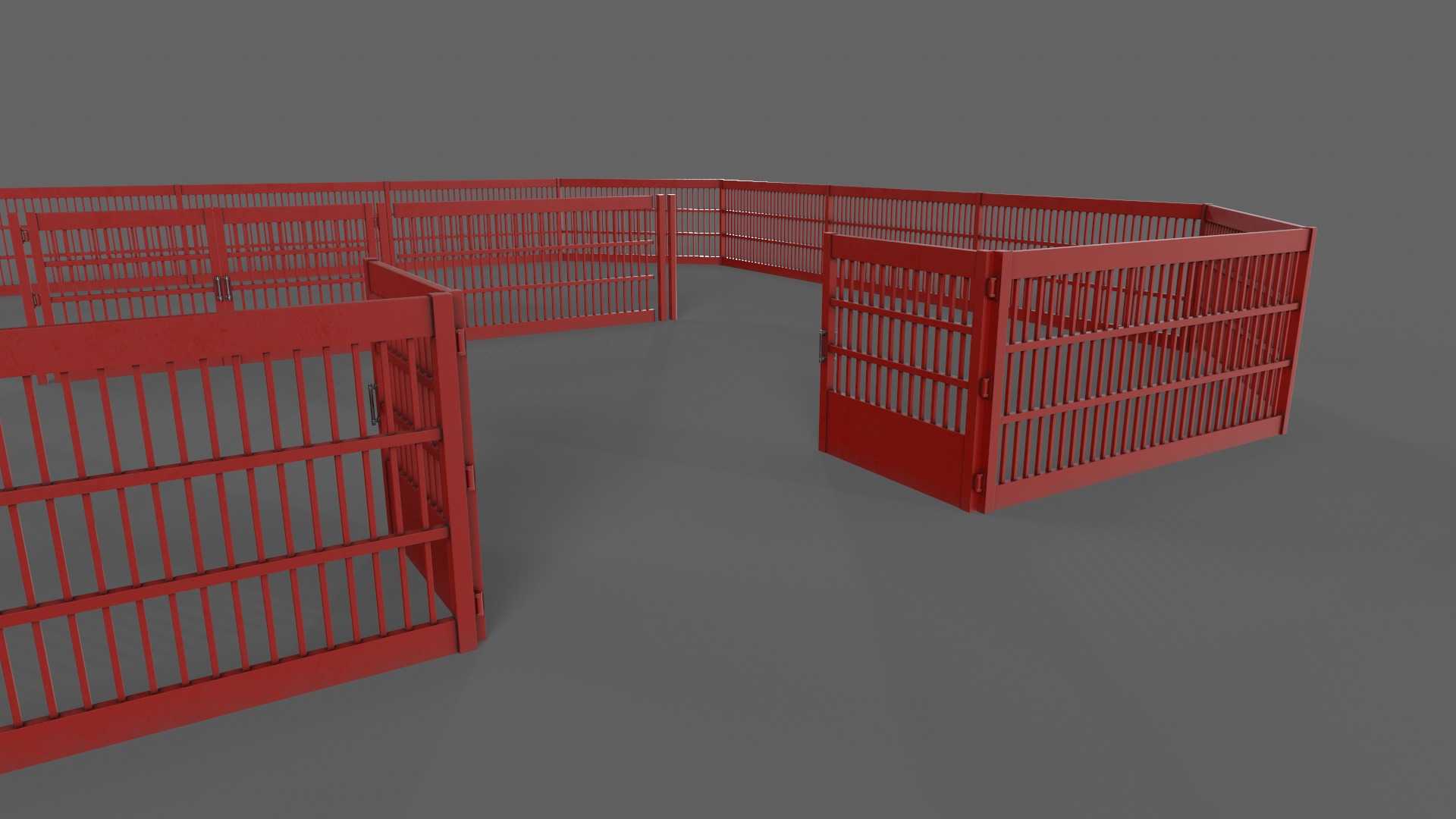 PBR Gate and Fence 5 Low-poly 3D model_11