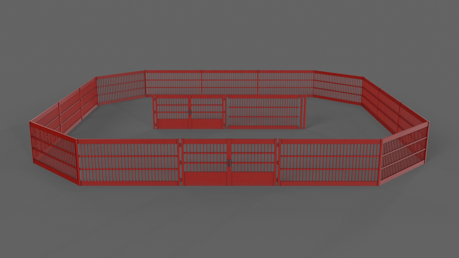PBR Gate and Fence 5 Low-poly 3D model_4