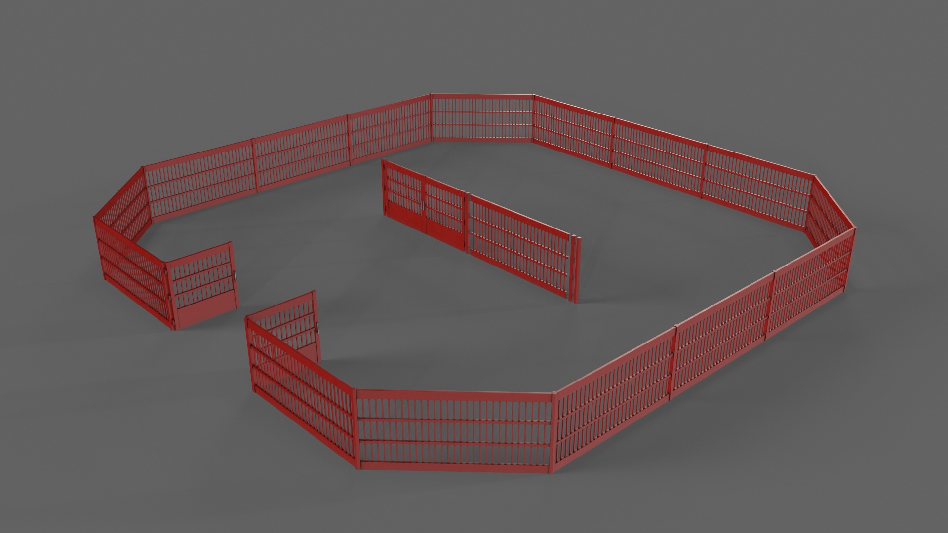 PBR Gate and Fence 5 Low-poly 3D model_8