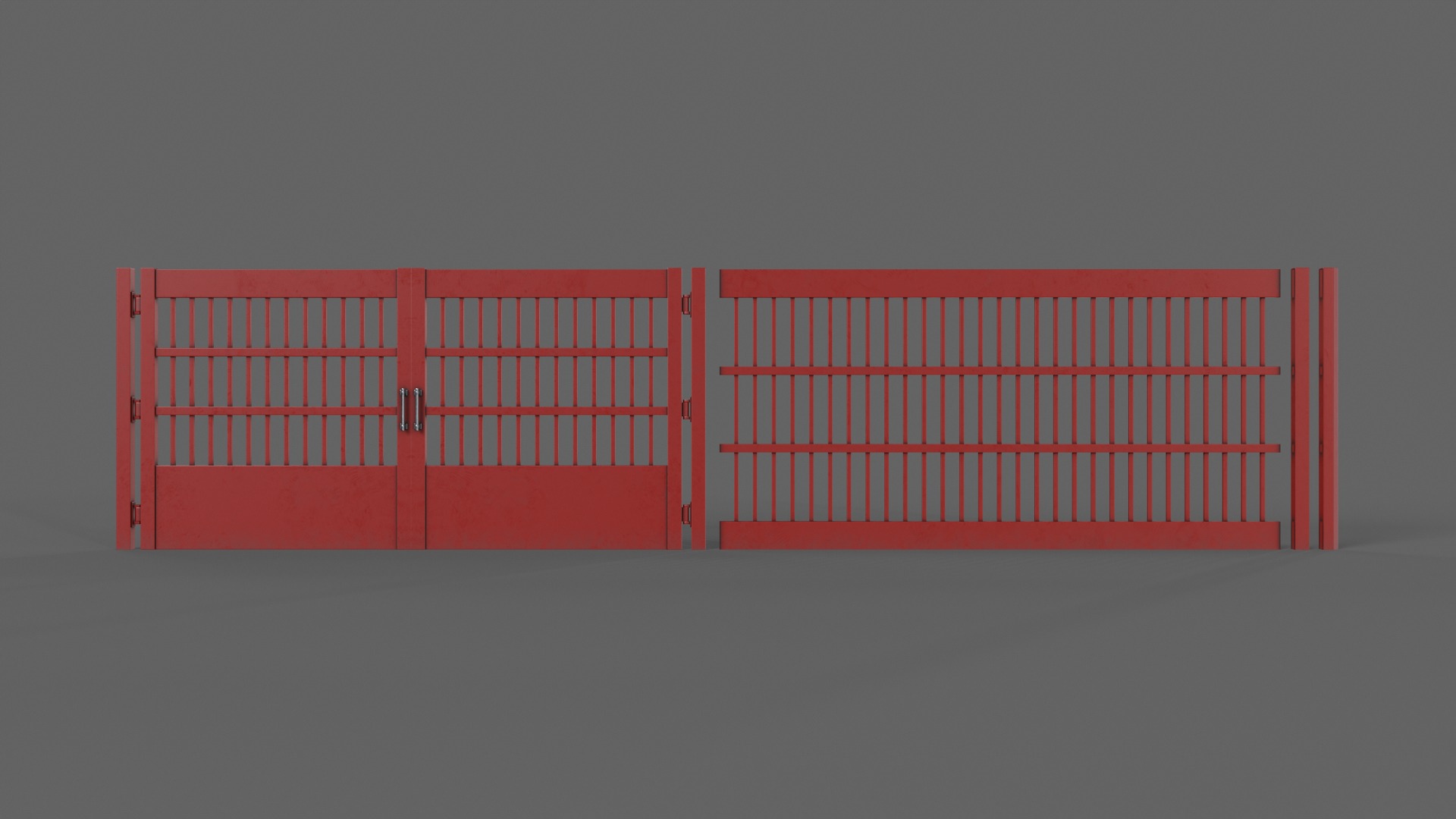 PBR Gate and Fence 5 Low-poly 3D model_13