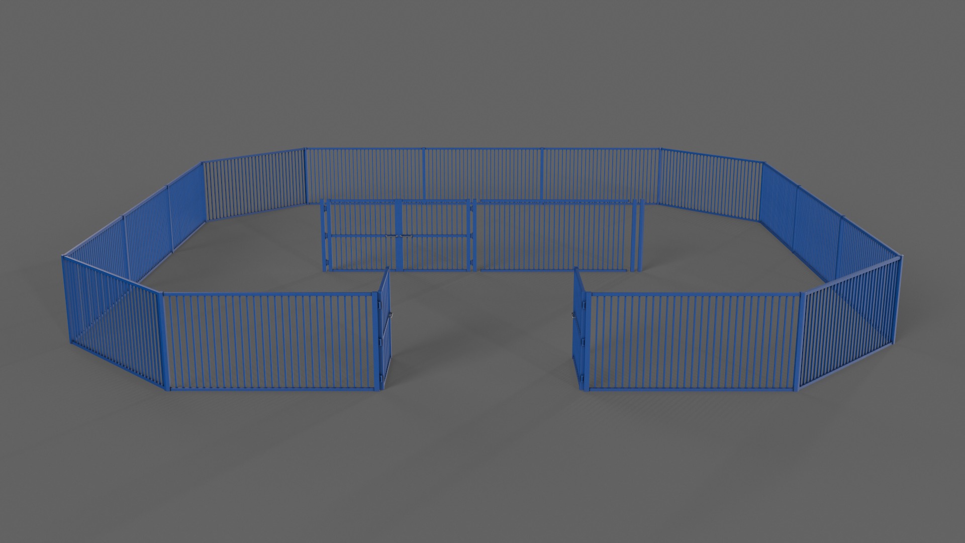 PBR Gate and Fence 6 Low-poly 3D model_5