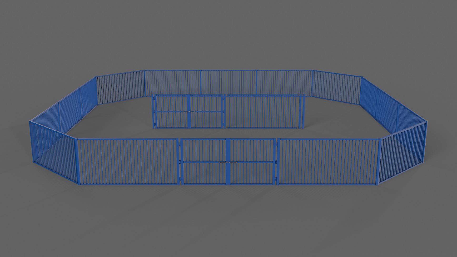 PBR Gate and Fence 6 Low-poly 3D model_4