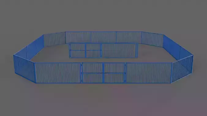 PBR Gate and Fence 6 Low-poly 3D model