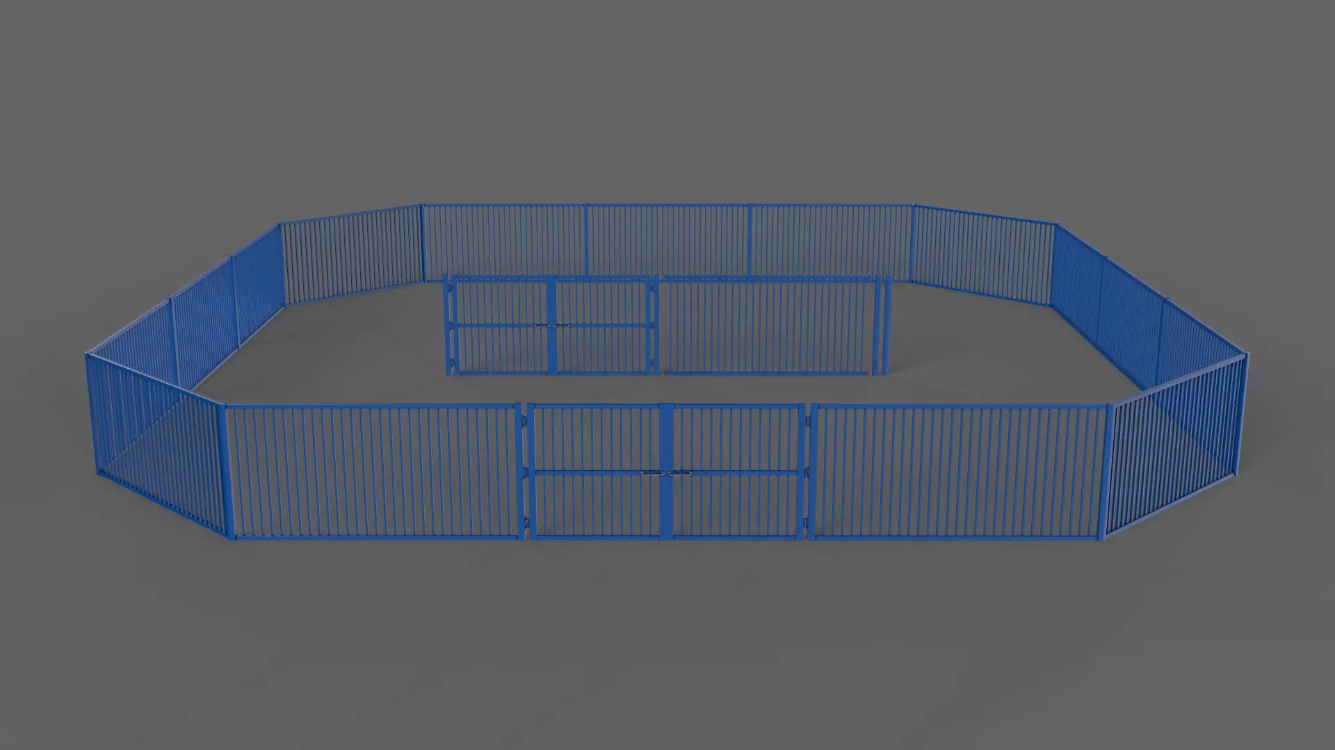 PBR Gate and Fence 6 Low-poly 3D model_0