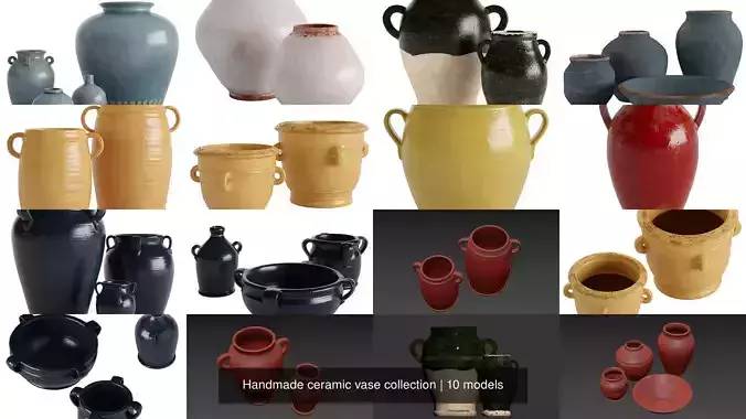 Handmade ceramic vase collection 