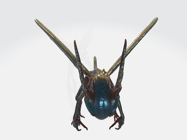 Flying alien creature 3D model_5