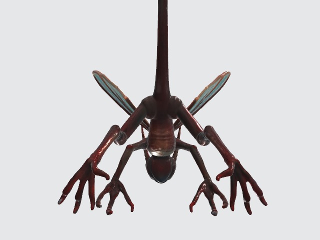Flying alien creature 3D model_6