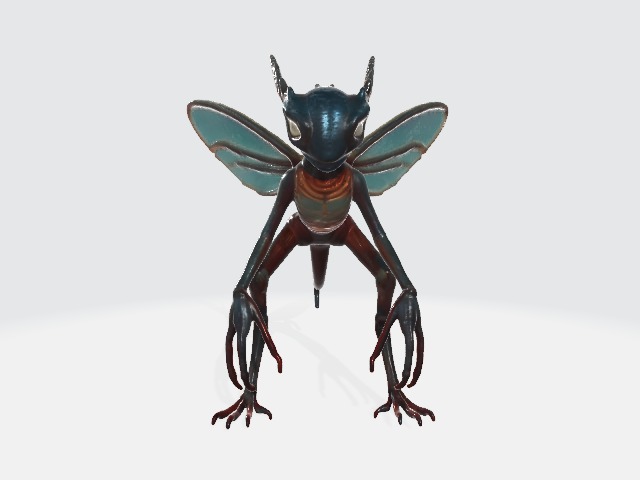Flying alien creature 3D model_1