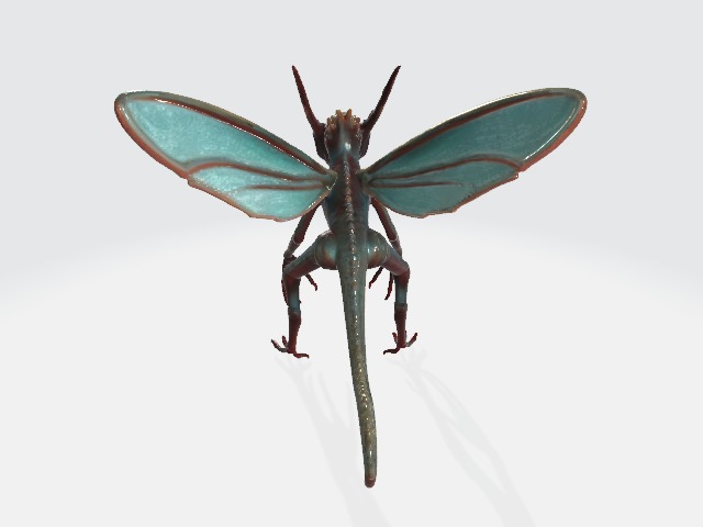 Flying alien creature 3D model_3