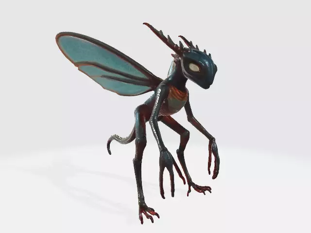 Flying alien creature 3D model_0