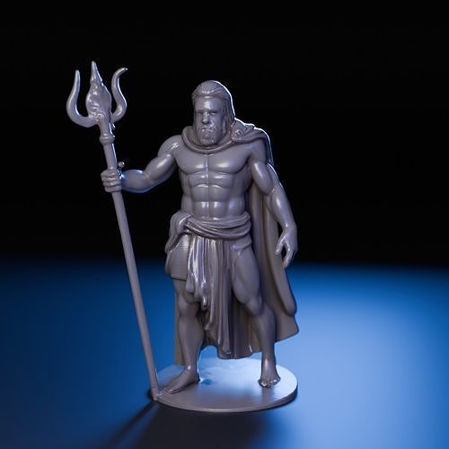 statue of Poseidon 3D print model