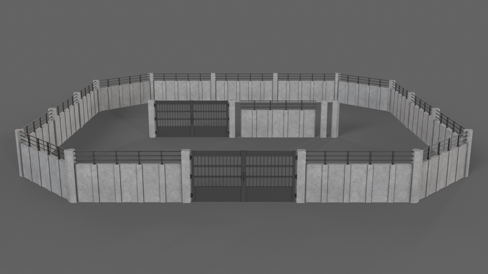 PBR Gate and Wall 5 Low-poly 3D model_3