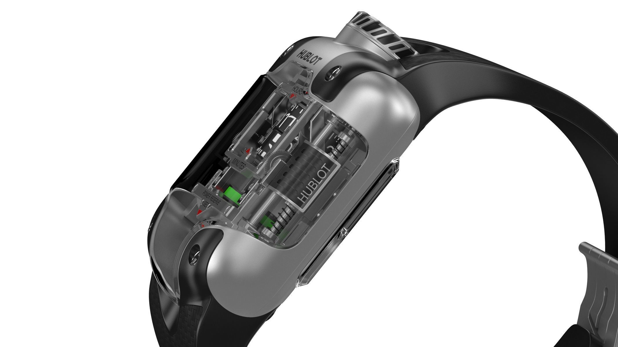 Hublot MP-10 Tourbillon Weight Energy System Titanium Watch 3D model_8
