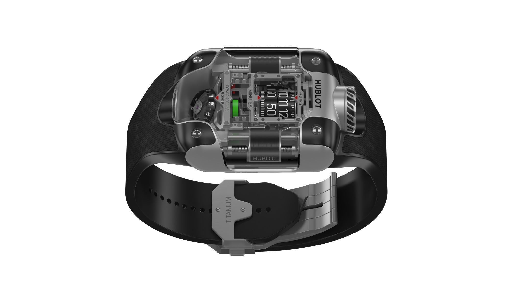 Hublot MP-10 Tourbillon Weight Energy System Titanium Watch 3D model_7