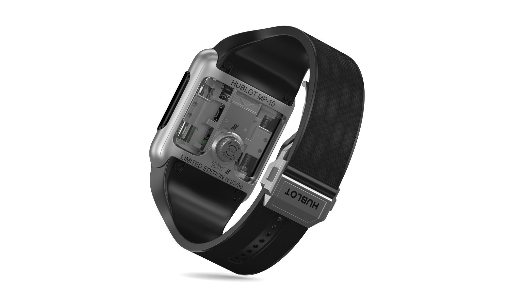 Hublot MP-10 Tourbillon Weight Energy System Titanium Watch 3D model_6