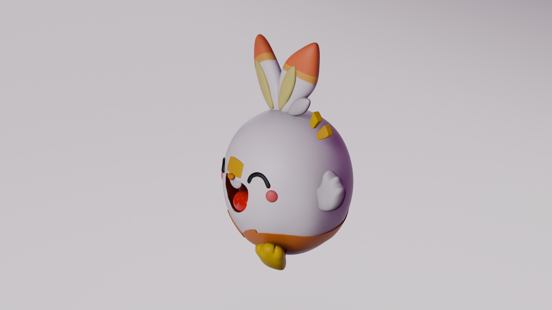 Cartoon Egg Character 3D Model - Funny Style Low-poly 3D model_4