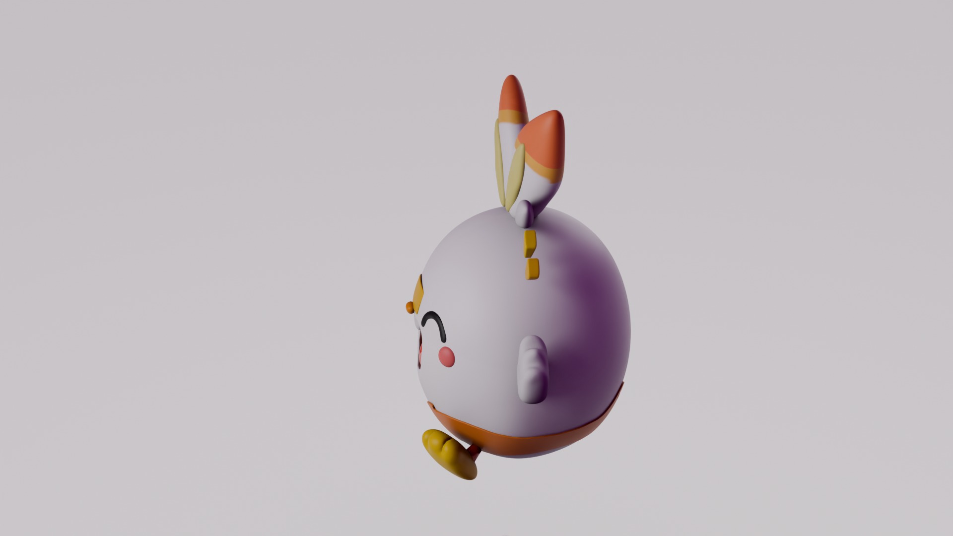 Cartoon Egg Character 3D Model - Funny Style Low-poly 3D model_5