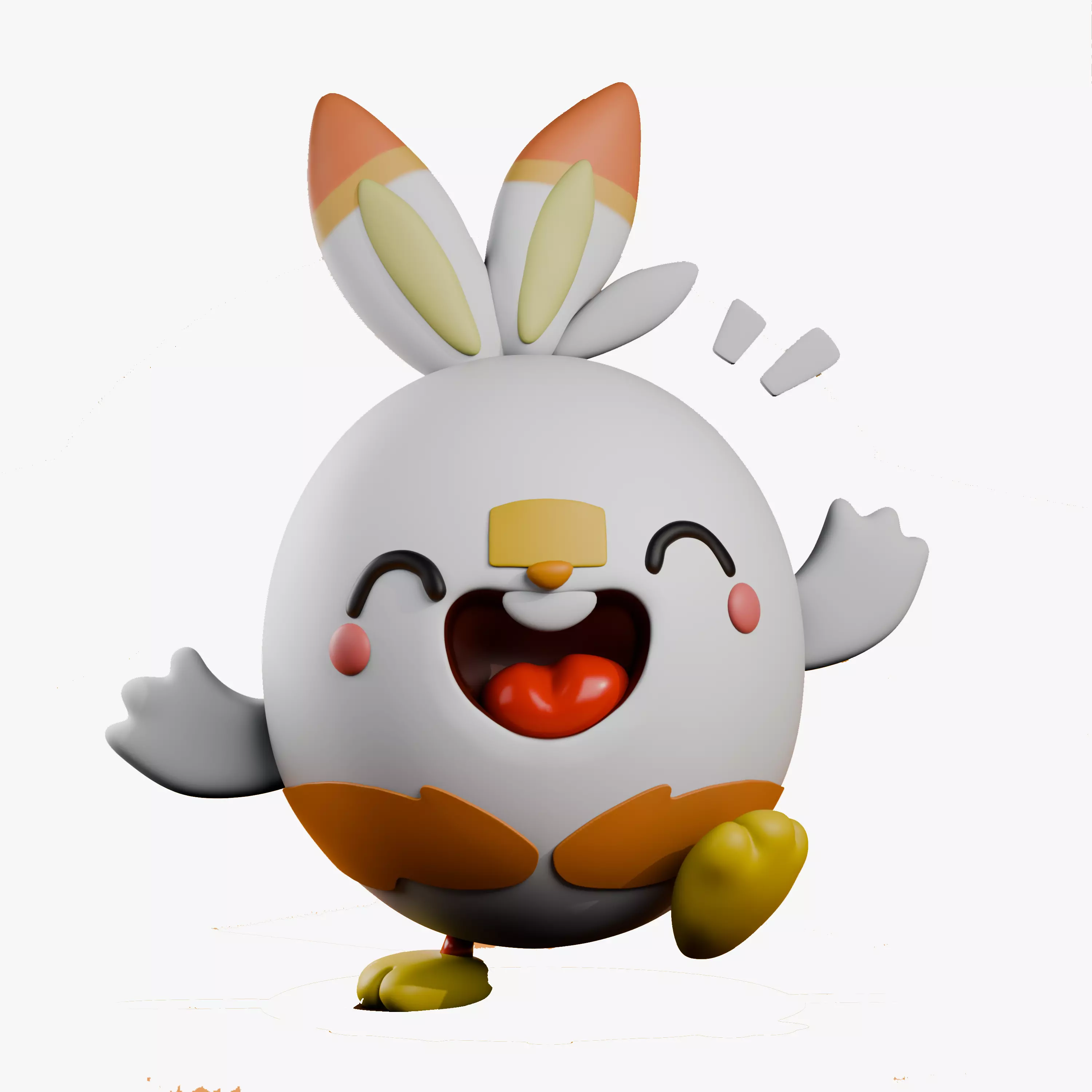 Cartoon Egg Character 3D Model - Funny Style Low-poly 3D model_0