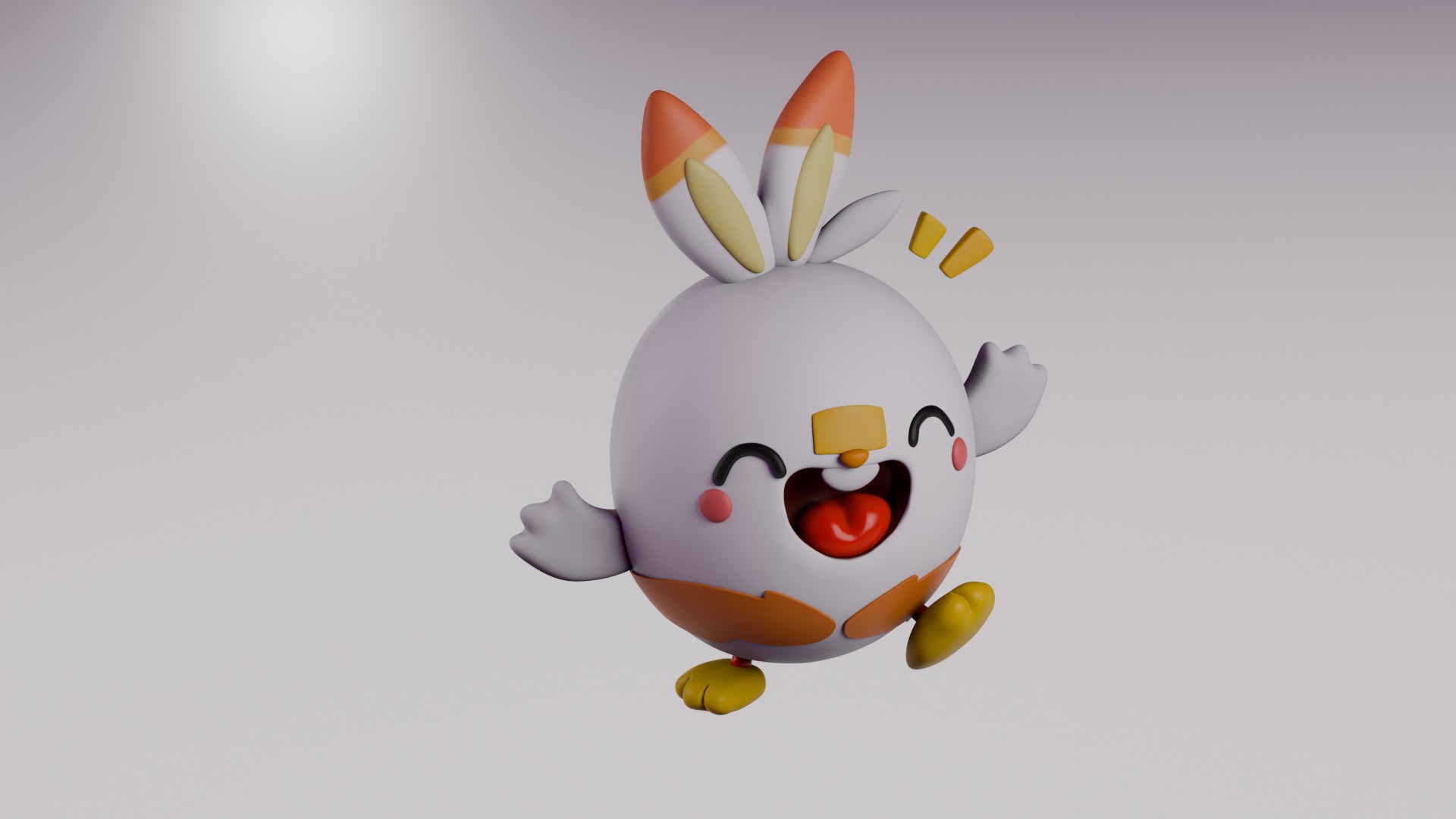 Cartoon Egg Character 3D Model - Funny Style Low-poly 3D model_3