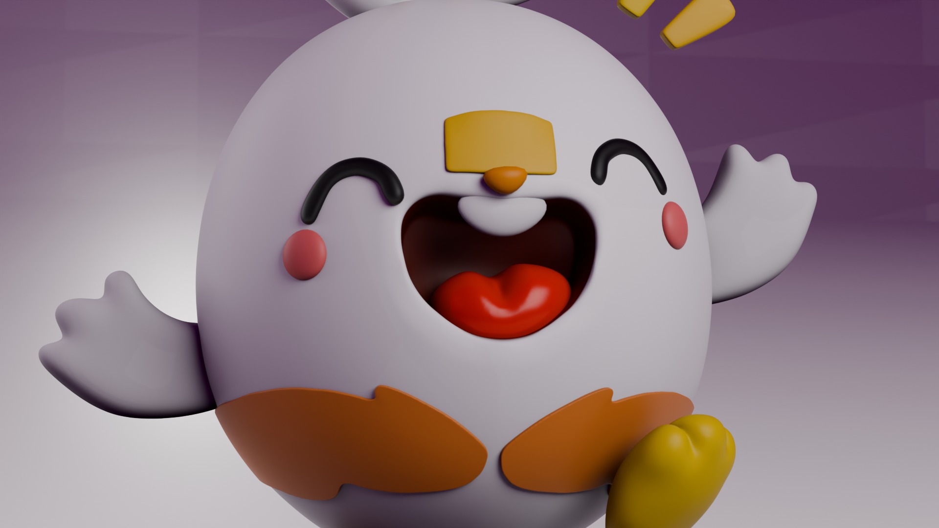 Cartoon Egg Character 3D Model - Funny Style Low-poly 3D model_7