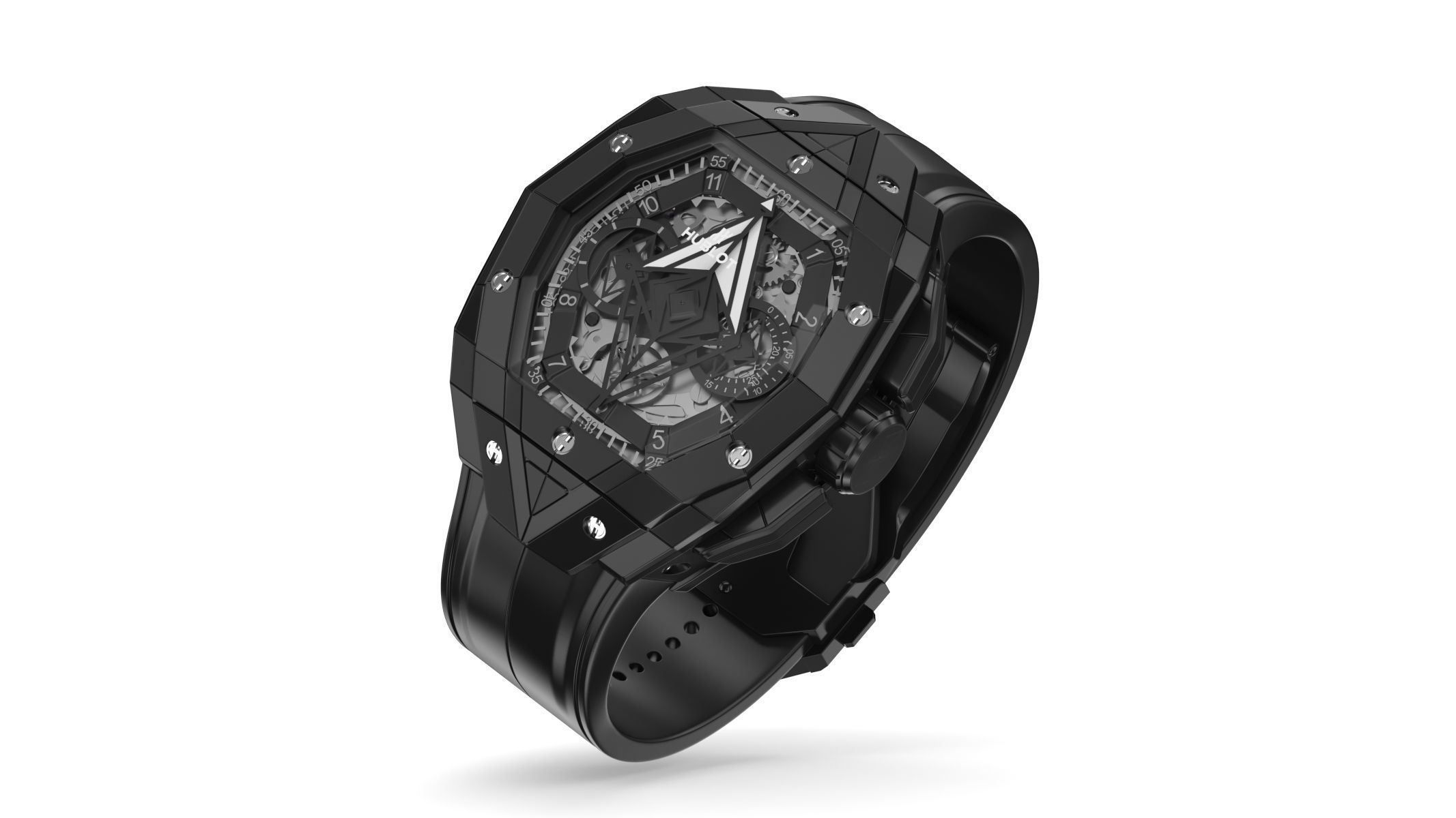 Hublot Spirit of Big Bang Sang Bleu Black Luxury Watch 3D model_2