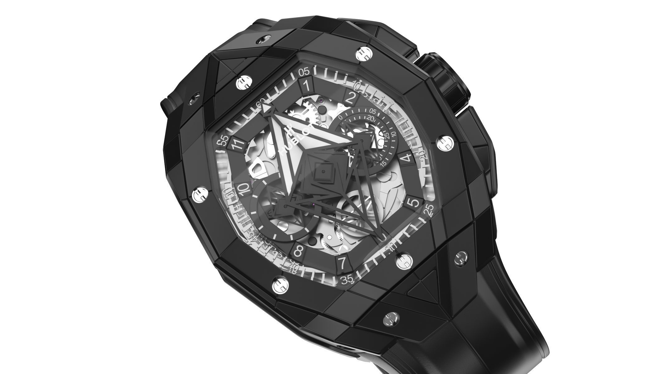 Hublot Spirit of Big Bang Sang Bleu Black Luxury Watch 3D model_3