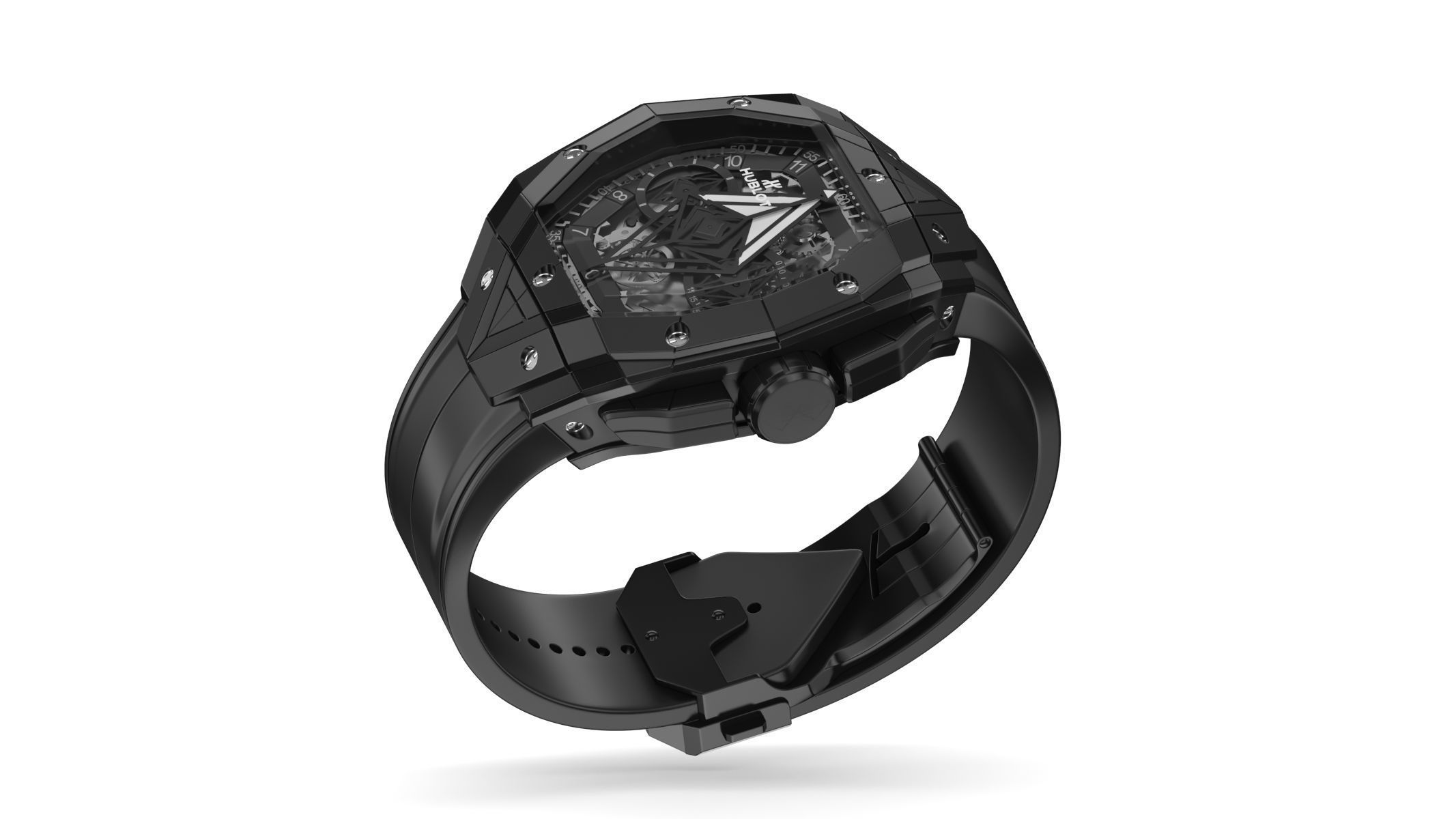 Hublot Spirit of Big Bang Sang Bleu Black Luxury Watch 3D model_10