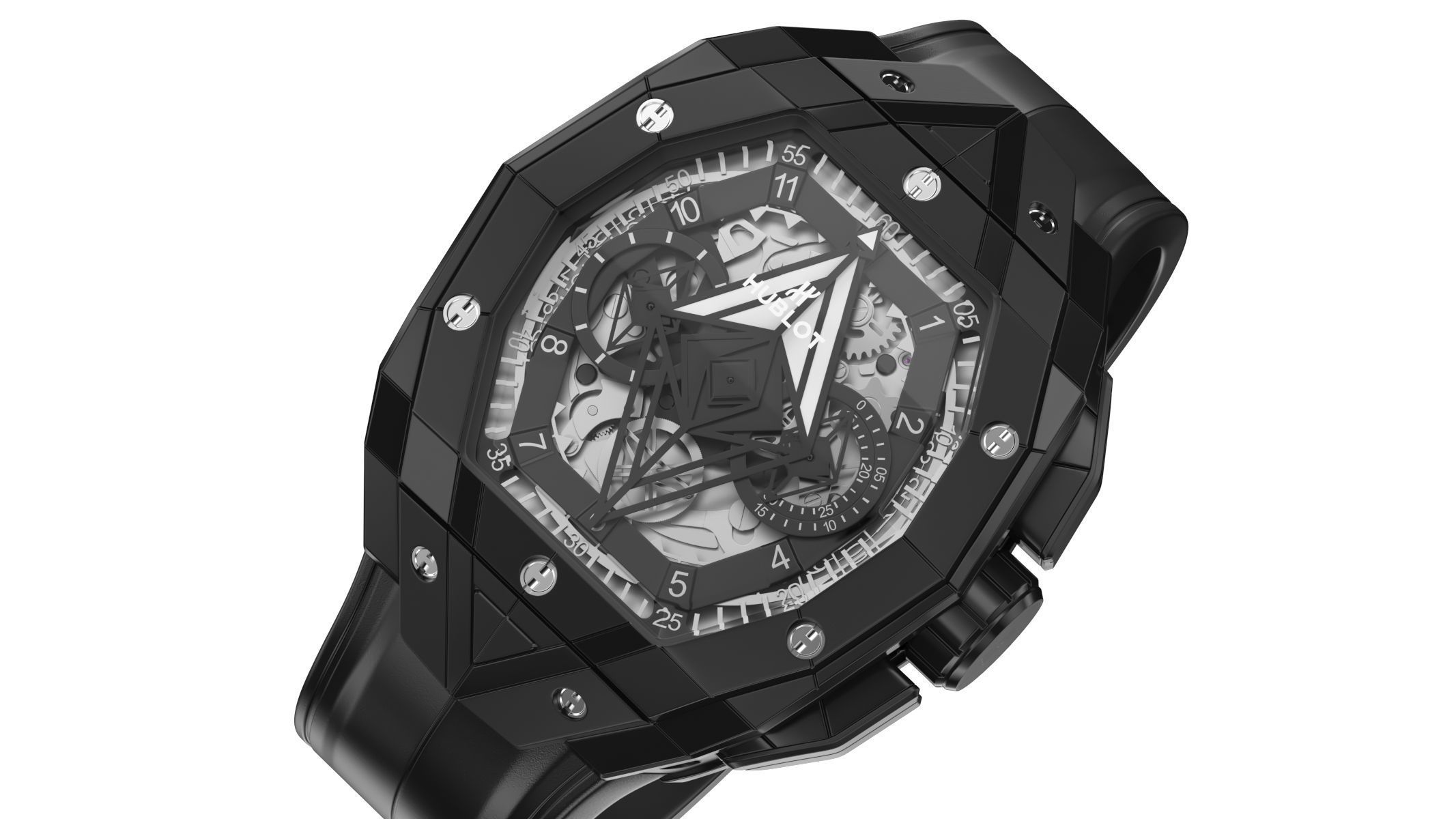 Hublot Spirit of Big Bang Sang Bleu Black Luxury Watch 3D model_4