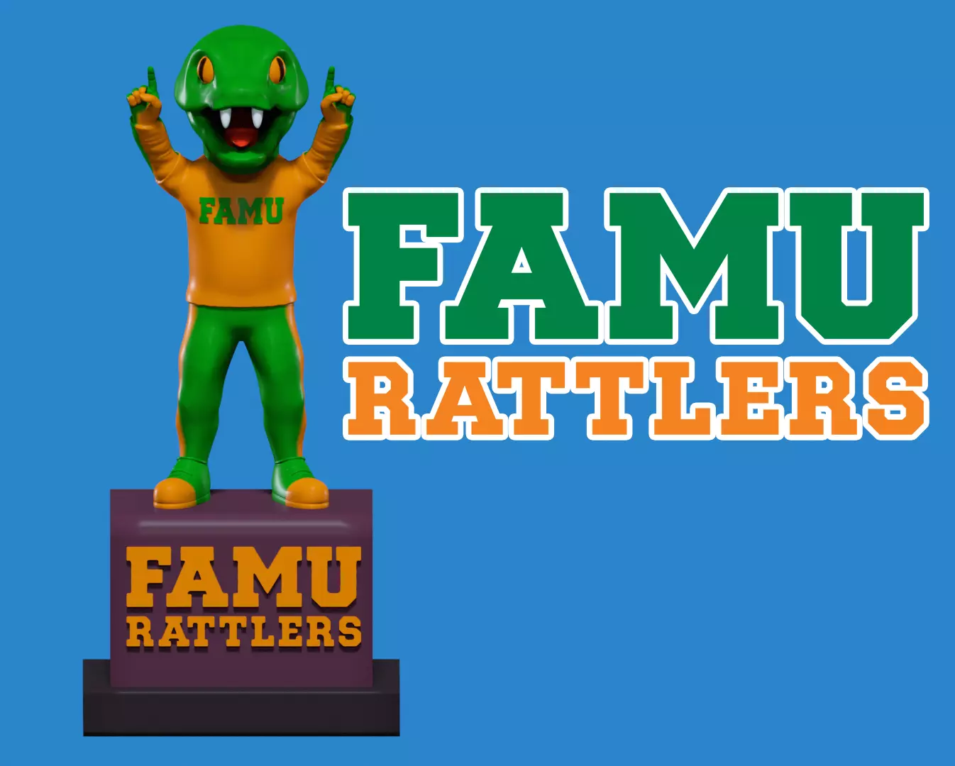 NCAA - Florida Rattlers football mascot statue - 3d Print 3D print model