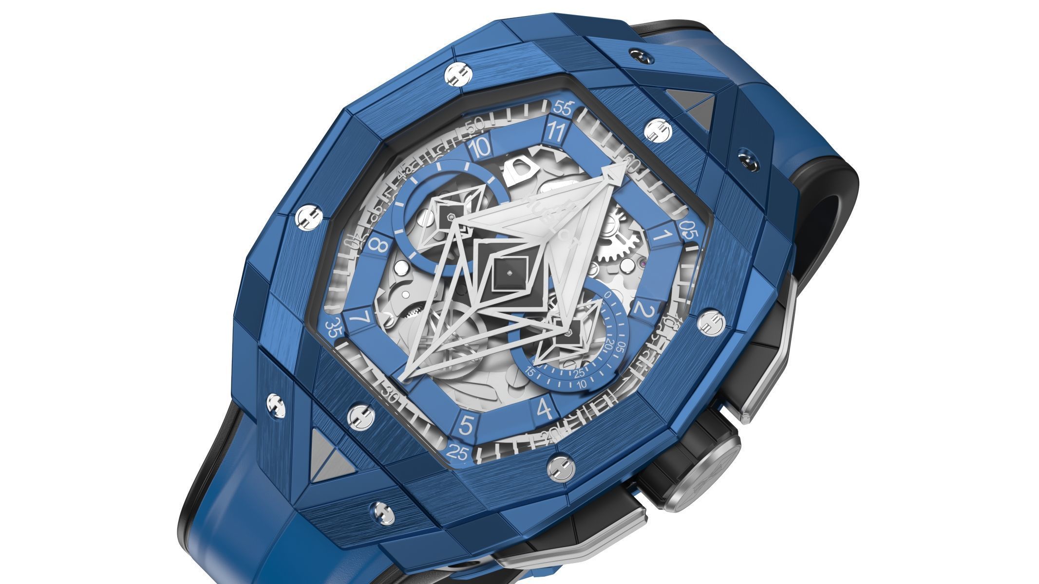 Hublot Spirit of Big Bang Sang Bleu Blue Luxury Watch 3D model_4