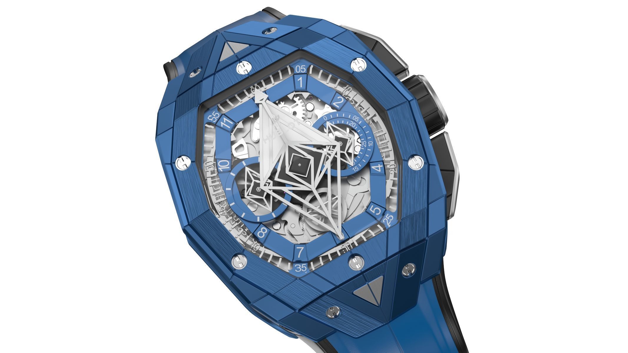 Hublot Spirit of Big Bang Sang Bleu Blue Luxury Watch 3D model_3