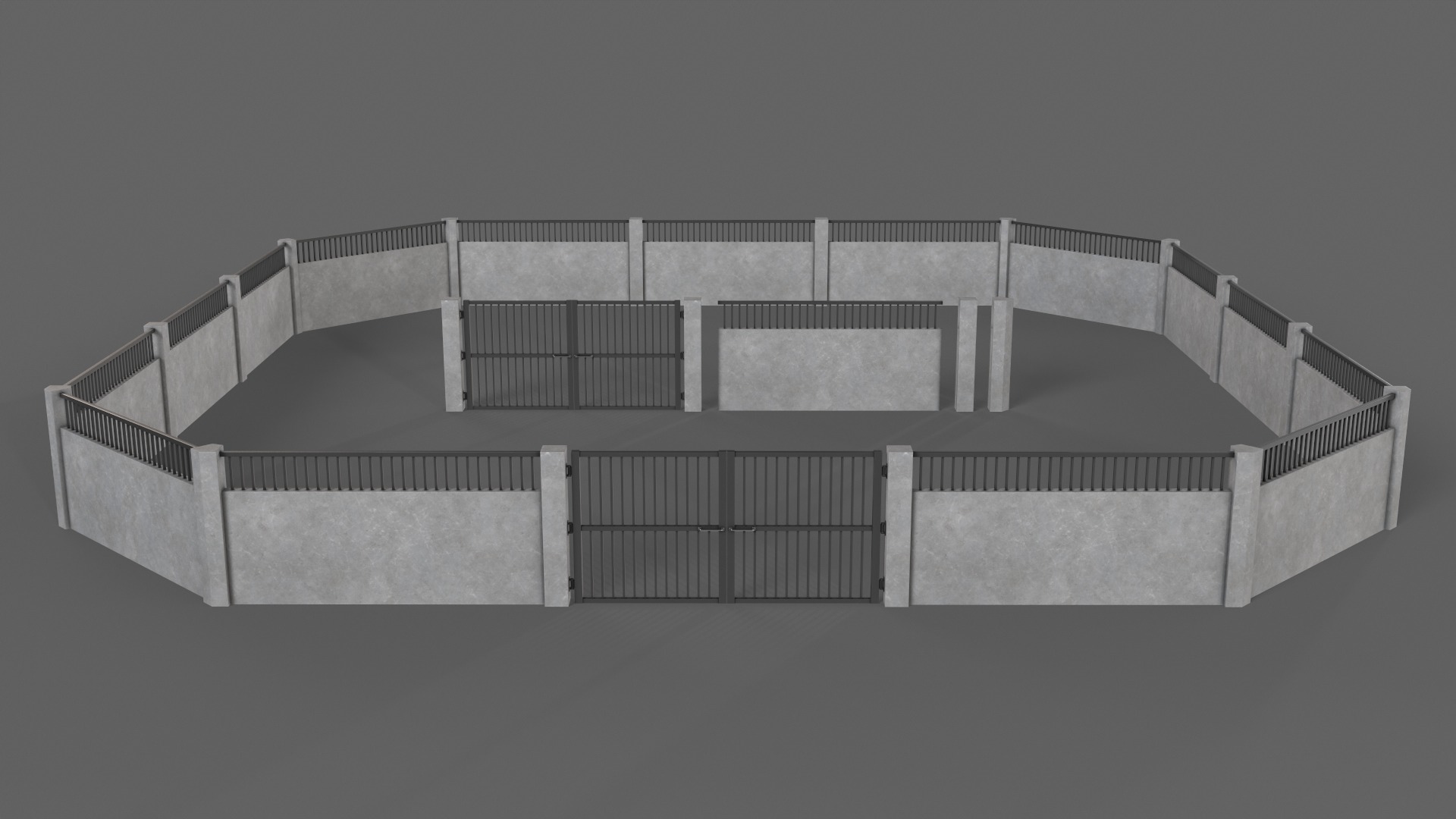 PBR Gate and Wall 6 Low-poly 3D model_3